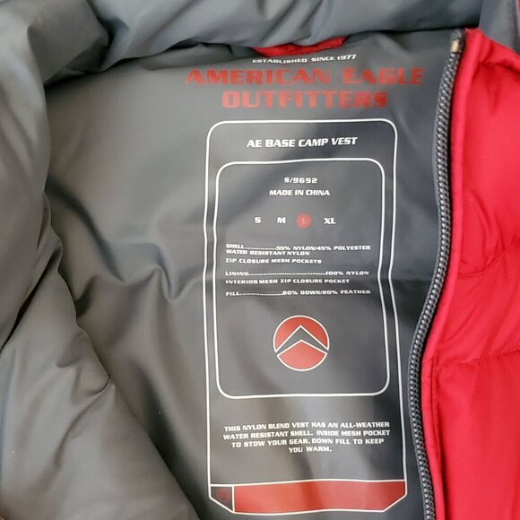 American Eagle Outfitter Large Red AE Base Camp Vest Down-Filled Water-Resistant - Picture 7 of 11